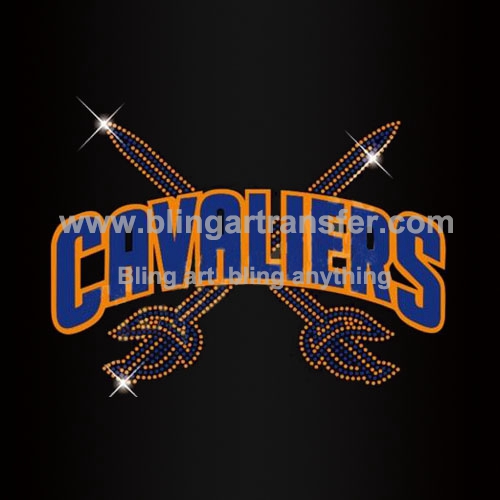 Cavaliers Rhinestone Iron On Heat Transfers