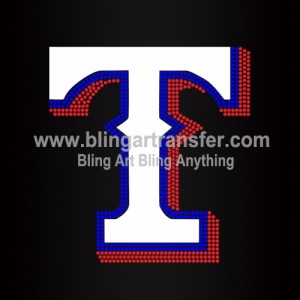 Texas Rangers Rhinestones Transfers Custom
