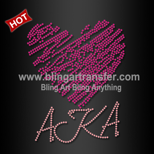 Iron on Women T Shirt Rhinestone Transfer AKA Hotfix Design for Sorority