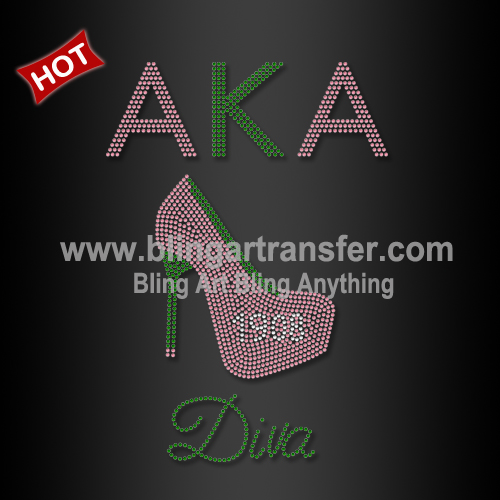 Bling AKA Diva Iron On Rhinestone Transfer Motif for Woman Shirt