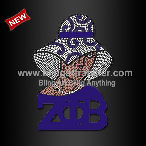 Afro Girl Rhinestone Transfer Zeta Iron On T Shirt Vinyl Transfers