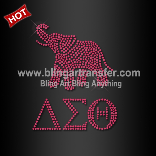 Fashion Sorority DST Custom Rhinestone Heat Transfer for Woman Clothing