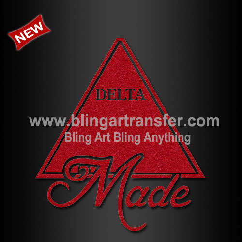 Delta Sigma Theta Made Iron On Glitter Transfer