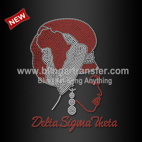 Afro Rhinestone Delta Sigma Theta Heat Transfer