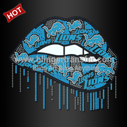 Detroit Lions Lip Heat Transfer 