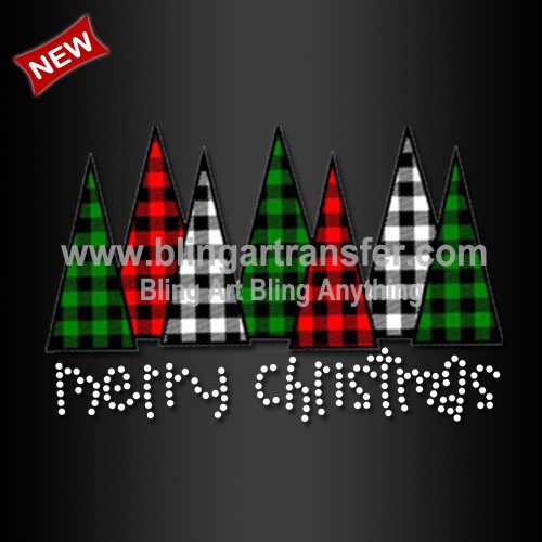 Buffalo Plaid Vinyl Merry Christmas Heat Printing Transfer for T Shirt