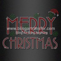 Merry Christmas Rhinestone Transfers