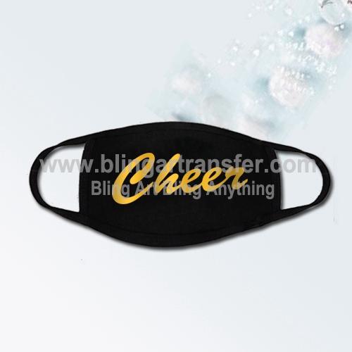 Washable Cotton Face Mask  with Cheer Iron On Letters