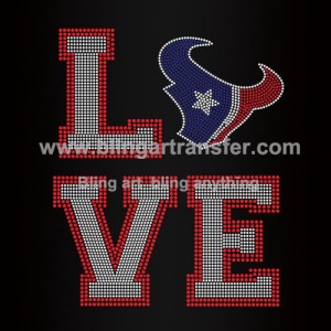 Love Texas Rhinestone Iron Ons