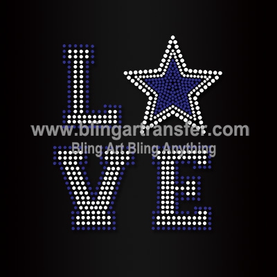 Love Cowboys Rhinestones Transfers