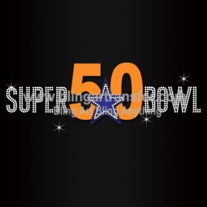 Super 50 Bowl Rhinestones Cowboys Transfers