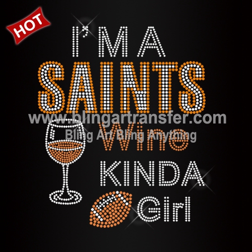 I'm A Texans Wine Kinda Girl Rhinestones Transfers