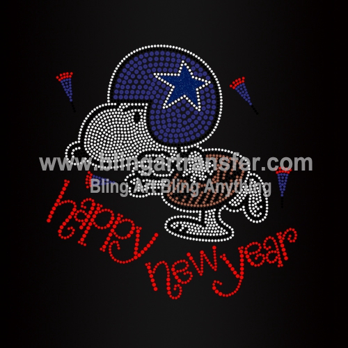 Happy New Year Rhinestones Cowboys Transfers