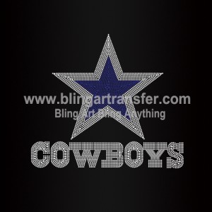 Cowboys Rhinestones Heat Transfers Custom