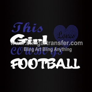 This Girl Cowboys Football Rhinestones Transfers