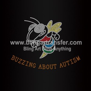 Buzzing About Autism Rhinestone Transfers