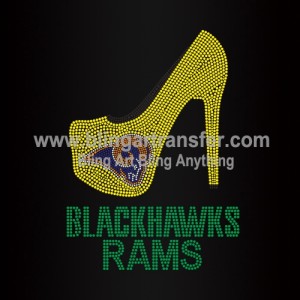 Blackhawks Rams Rhinestone High Heel Transfers