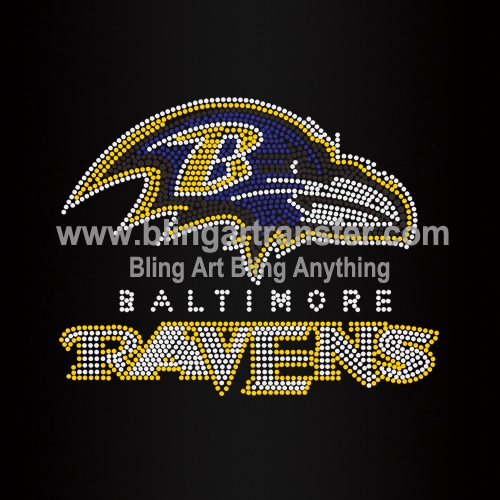 Ravens Rhinestone Transfers Custom Blingartransfer