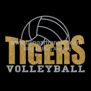 Tigers Volleyball Heat Transfers Glitter Vinyl