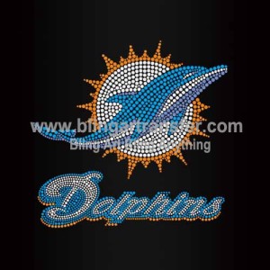 Dolphins Rhinestone Transfers Custom For T-shirt