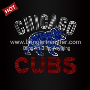 Chicago Cubs Iron On Rhinestones Heat Transfers