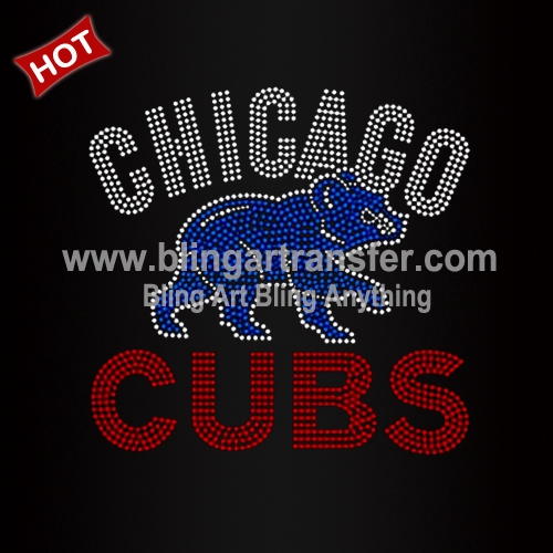 Chicago Cubs Iron On Rhinestones Heat Transfers