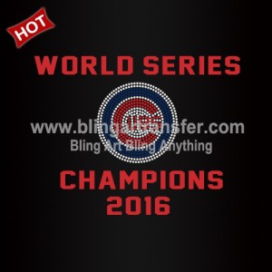 World Series Champions 2016 Cubs Rhinestone Transfers