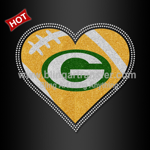 Green Bay bling iron on glitter transfers wholesale