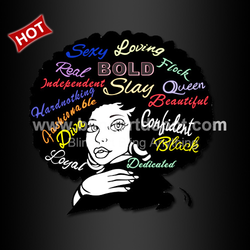 Popular Digital Printing Vinyl Transfer Afro Lady Wholesale for Woman Shirts