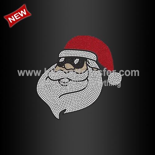 Hot Sale Santa Claus Rhinestone Heat Transfer for Christmas Clothing