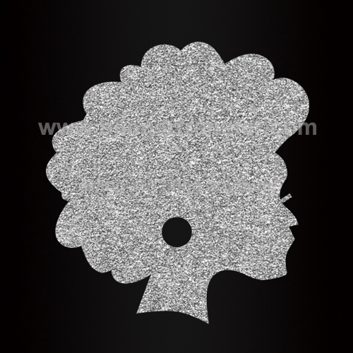 Hot Sale Glitter Flock Iron on Transfer Template Afro Girl Motif