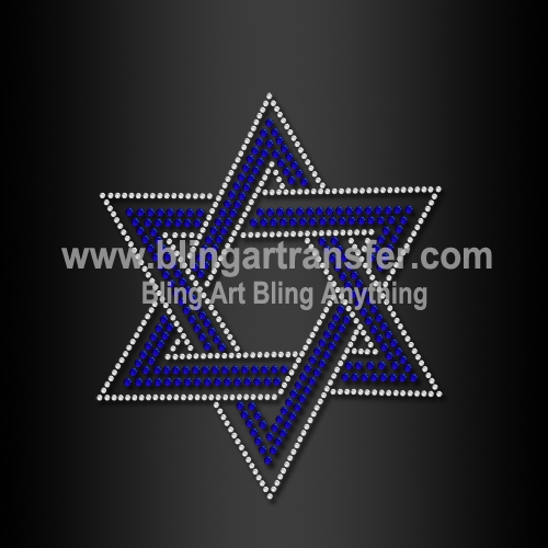 Beautiful Hanukkah Hotfix Rhinestone Template Heat Transfer for Garment