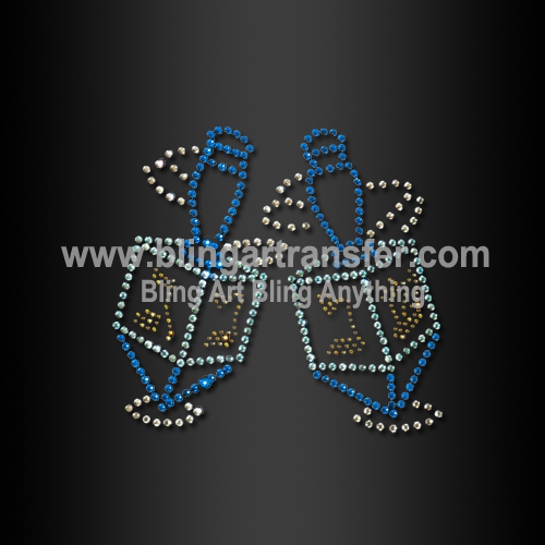 Beautiful Iron ons Hanukkah Crystal Transfer Motif for Apparels