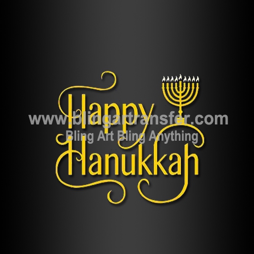 Beautiful Heat Printing Vinyl happy Hanukkah Iron on Transfer for ...