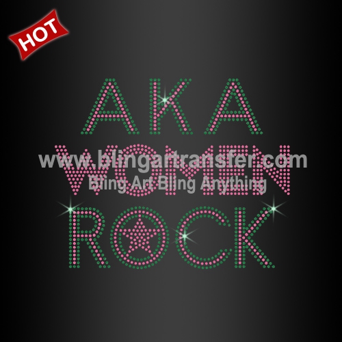 Factory Direct Sale Custom AKA Women Rock Rhinestone Transfers Wholesale