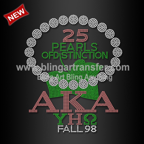 Hot Sale Rhinestone AKA Pearls Hot Fix Transfer for Lady Dress