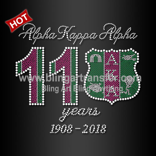 Latest Rhinestone Iron On AKA Sorority Heat Transfer For 110 Years