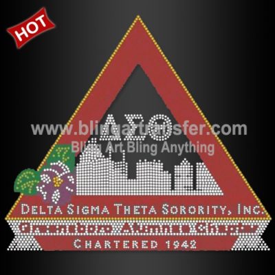Delta Sigma Theta Sorority Rhinestone Transfers