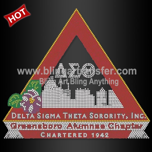 Delta Sigma Theta Sorority Rhinestone Transfers Wholesale Chartered 1942