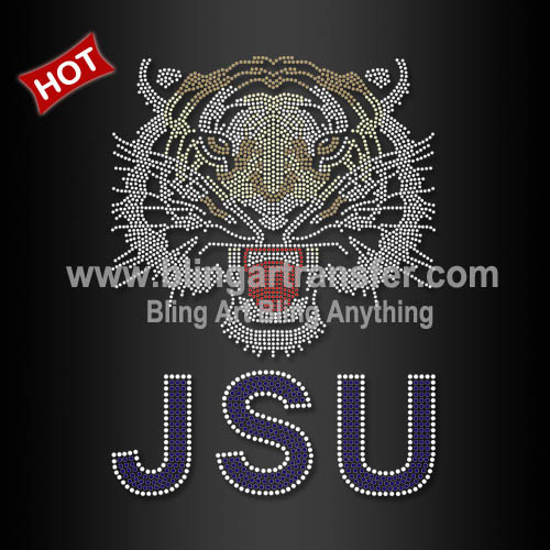 Beautiful Tigers transfer design rhinestone JSU iron on motif