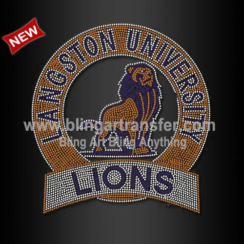 Langston university lions rhinestone heat transfer