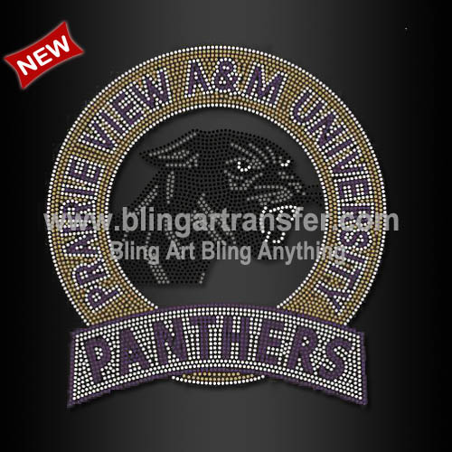 Heat Press Prairie View A&M University Panthers Rhinestone Transfer