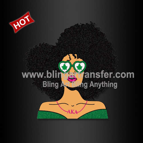 T Shirt AKA Afro Girl Heat Printed Vinyl Transfers