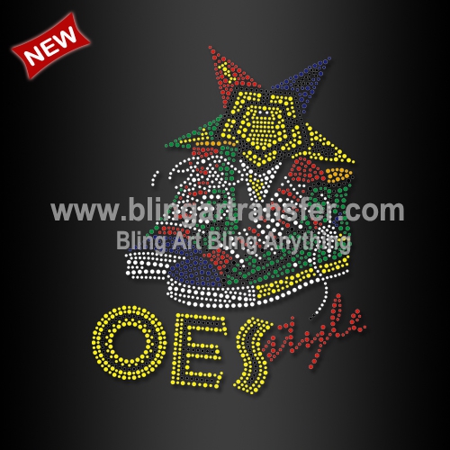 Hot Sale Crystal Heat Transfer OES Style with Shoes Rhinestone Transfers