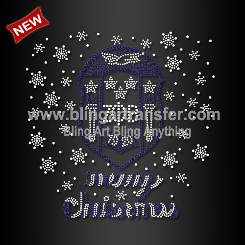 Wholesale Xmas Transfer Zeta snowflakes Hot Fix Rhinestone for T Shirt