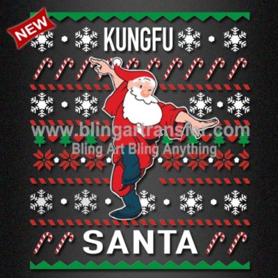 Ugly Sweater Colored Santa Iron On Transfers
