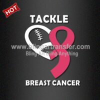 Tackle breast cancer iron on transfer