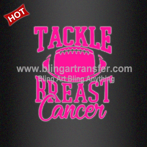 Tackle Breast Cancer Heat Transfers Vinyl Football Design