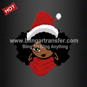 Afro Girl with Santa Hat