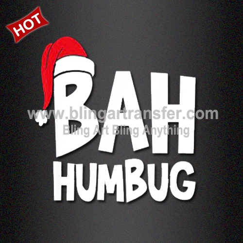 Bah Humbug Santa Xmas White Ink Heat Transfers